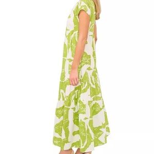 MSK Lime and White Women's Maxi Dress - size M